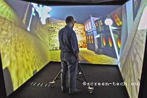 virtual reality rear projection screen