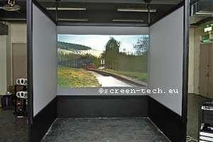 3D rear projection screens, Cave
